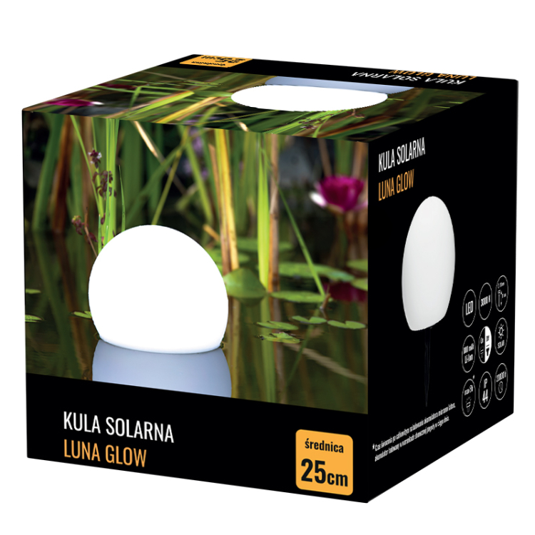 Kula lampa solarna LUNA GLOW rozmiar L 25cm